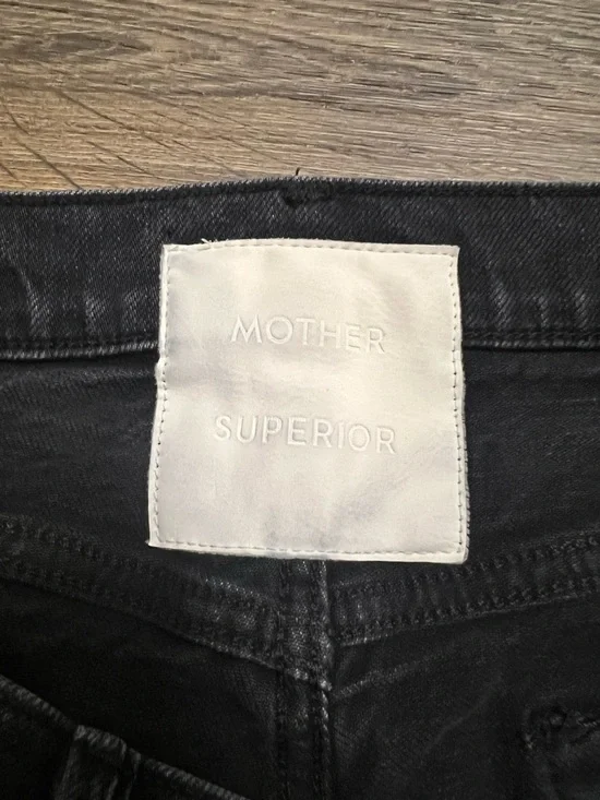 Mother Superior The Tomcat Straight Leg Jeans Lies, Lies, Lies Black Size 32 - Picture 8 of 13